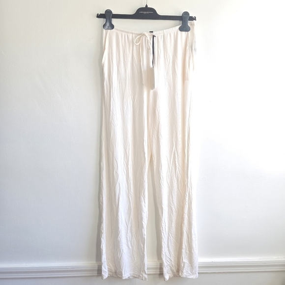 New IVL Low Rise Ribbed Off White Pajama Loungewear Pants NWT Small - Picture 6 of 9
